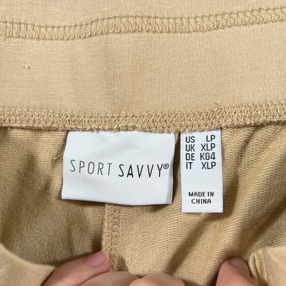 Sport Savvy All Day French Terry Pull On Jogger with Oatmilk, Petite Large - Picture 3 of 8